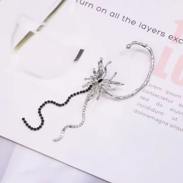 左耳液態蝴蝶流蘇&times;單邊吊墜耳掛耳環