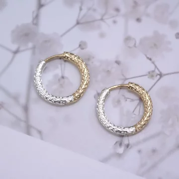 金銀撞色肌理紋&times;耳扣