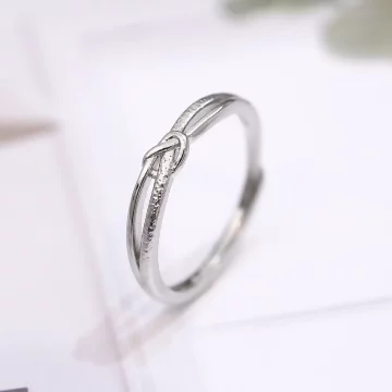 925銀飾&times;同心結&times;開口戒指