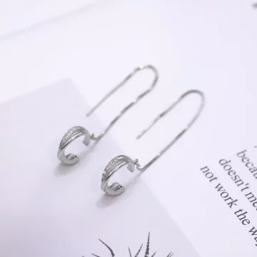 925銀針&times;簡約晶鑽交叉&times;耳骨耳線