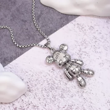 印花暴力熊&times;中性長項鍊