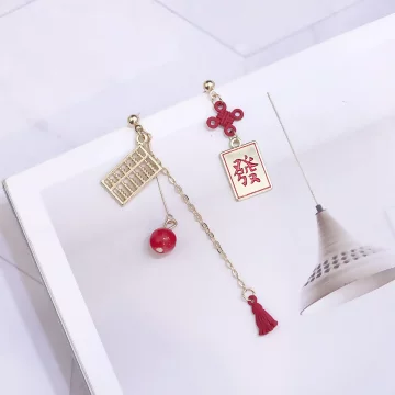 發財暴富&times;不對稱吊墜耳環