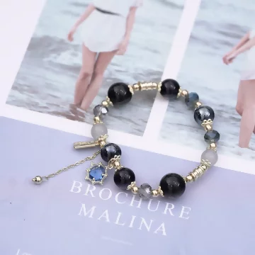 冰湖藍晶琉璃&times;固定式串珠手鍊