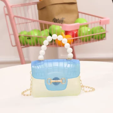 半透明果凍漸層包&times;鍊條斜背包&times;藍黃