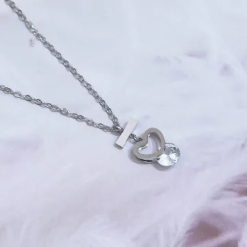 316鋼飾&times;心型鑽&times;鎖骨項鍊&times;銀色