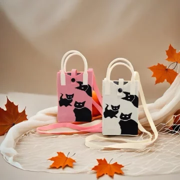 三隻黑貓&times;針織&times;斜背包&times;共二色