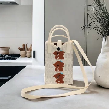 三隻小狗×針織×斜背包