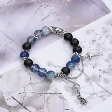 十字琉璃光與夜&times;固定式串珠手鍊