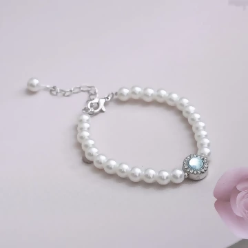 法式彷藍寶珍珠×手鍊