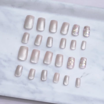 裸色貓眼亮片星星亮面&times;穿戴式手指甲片&times;二十四入