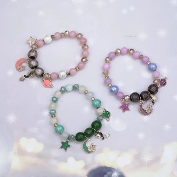 星月歡樂星球×固定式串珠手鍊×共三色