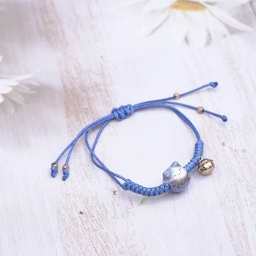 事業御守貓×拉繩手鍊×藍