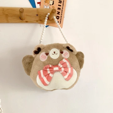 懵懵熊娃娃布偶×珍珠提把×手提袋