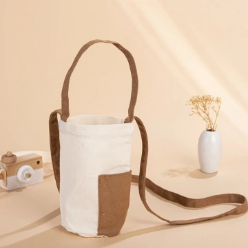 撞色帆布水杯袋&times;手提兩用&times;斜背袋&times;米咖