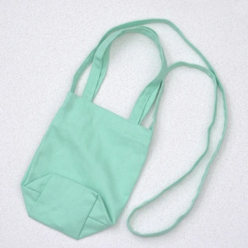 素面帆布水杯袋×手提兩用×斜背袋×湖綠