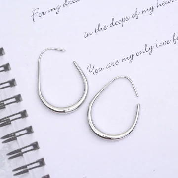 水滴線條彎勾勾×吊墜耳勾