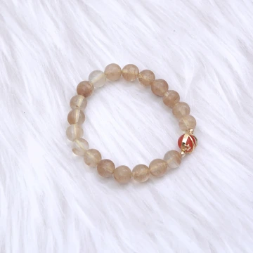 黃水晶髮絲轉運珠&times;固定式串珠手鍊