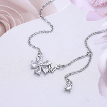 925銀飾&times;蝴蝶採花&times;鎖骨項鍊
