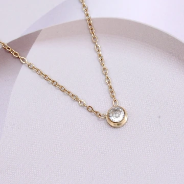 316鋼飾&times;小單鑽&times;鎖骨項鍊&times;金色