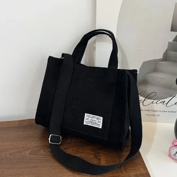 燈芯絨休閒小方包&times;斜背包&times;黑色