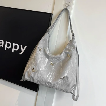 蝴蝶麂皮變形包&times;後背包&times;銀色