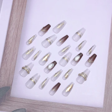 雅丹風沙漠流金亮面&times;穿戴式手指甲片&times;二十四入