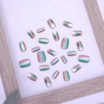 拼色貓眼蝴蝶翅膀亮面&times;穿戴式手指甲片&times;二十四入