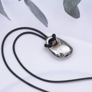 金屬豆豆×蠟繩×可調節長項鍊