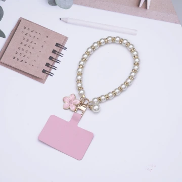 櫻花輕奢珍珠×手機腕帶掛繩×粉紅