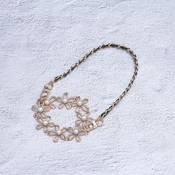 金色珍珠雛菊&times;飲料杯繩&times;黑色提把