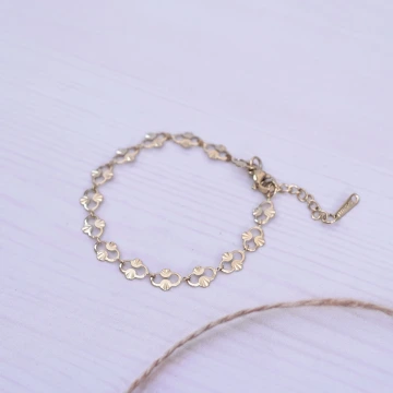 316鋼飾×香吻壓花紋 ×手鍊×金色