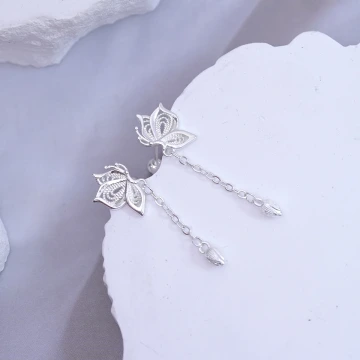 925耳針×蝴蝶流蘇×轉珠耳環