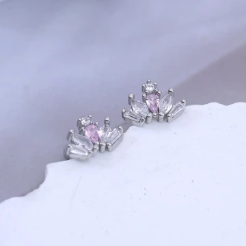 皇冠晶鑽&times;轉珠耳環