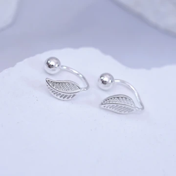 925耳針×葉子×轉珠耳環