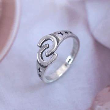 極簡雙C×開口戒指