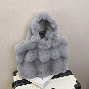 毛毛波堤&times;肩背袋&times;灰色