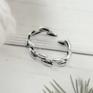 925銀飾&times;拾起橄欖枝&times;開口戒指