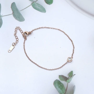 316鋼飾&times;小單鑽&times;手鍊&times;玫瑰金