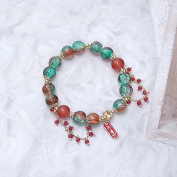 琉璃燈籠平安喜樂&times;固定式串珠手鍊