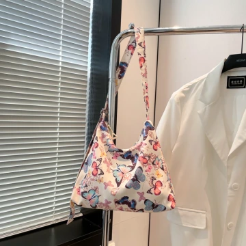 蝴蝶印花布藝&times;斜背包&times;彩色