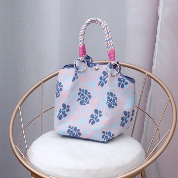 紫心葡萄&times;針織手提袋