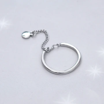 925銀飾&times;圓片流蘇&times;開口戒指