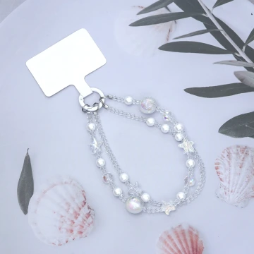 雙層魔幻海星明珠&times;手機腕帶掛繩&times;白色