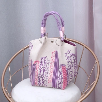 紫藤花海&times;針織手提袋