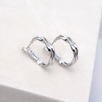 925銀針&times;流光波紋&times;耳扣