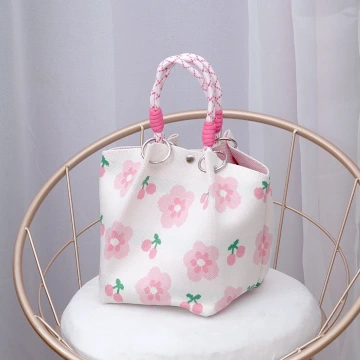 櫻桃小粉花&times;針織手提袋