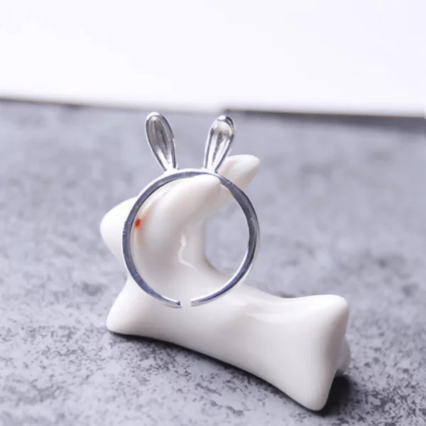 925銀飾×兔子的長耳朵×開口戒指