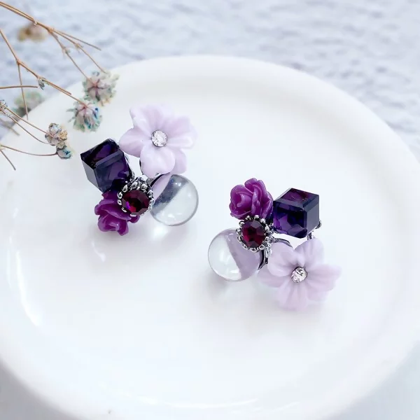 紫魅迷情×吊墜耳環