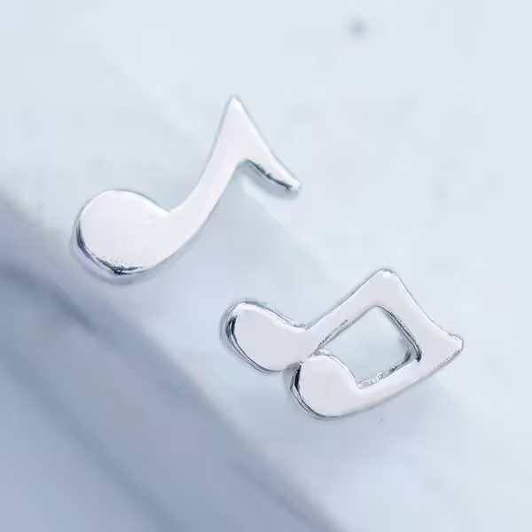 925銀針×小音符×不對稱耳針