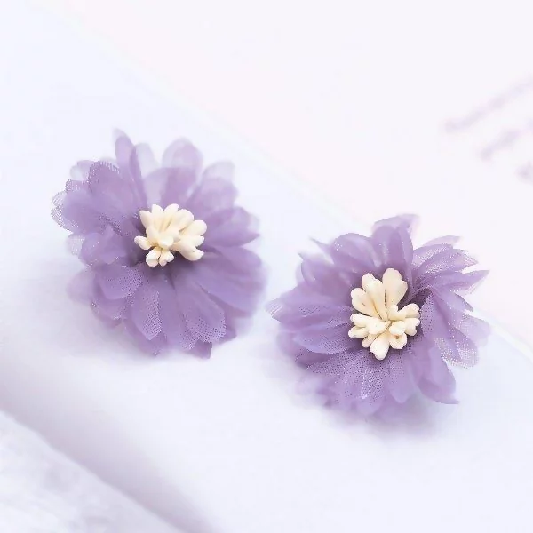 紫色野牡丹×吊墜耳環